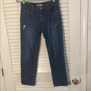 8 Seconds Blue Straight Leg Jeans with Distressed Details